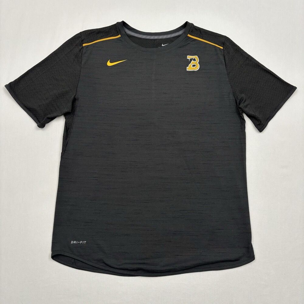 Nike Dri-FIT Gray Yellow Mens L Panther Logo Athletic Shirt Jersey College Run